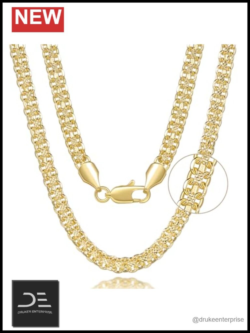 14K Gold Plated Cuban Link Chain Necklace Chunky Statement Jewelry